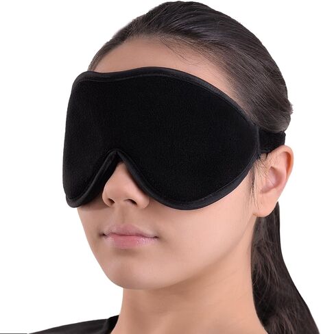 Sleep Mask Blindfold Eye Shades - 100% Light Blocking - Blackout Sleeping Mask is Comfortable for Relaxation Migraines Insomnia - Travel Eye Mask is Soft with Ear Plugs in Saudi Arabia