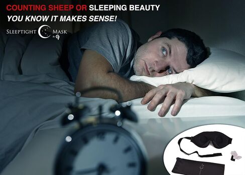 Sleep Mask Blindfold Eye Shades - 100% Light Blocking - Blackout Sleeping Mask is Comfortable for Relaxation Migraines Insomnia - Travel Eye Mask is Soft with Ear Plugs in Saudi Arabia