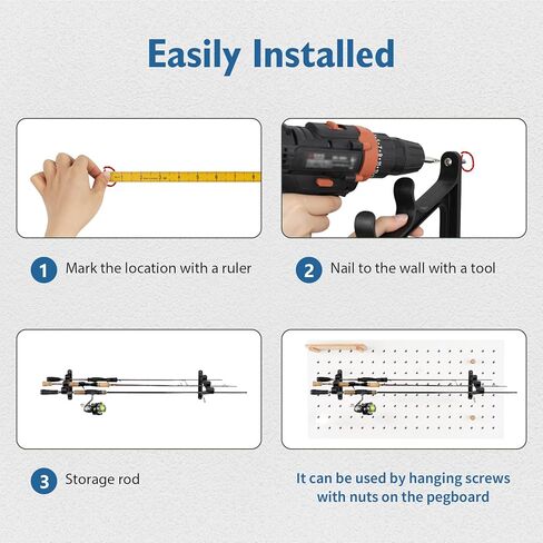 THKFISH Fishing Rod Holders for Wall, Fishing Pole Holders for Garage Car Fishing Rod Holder, Holds 3 Rods,Fishing Rod Rack,Space Saving for Fishing Rods,Hiking Poles in Saudi Arabia