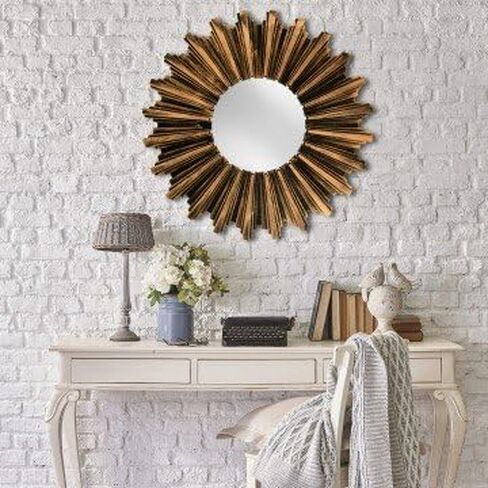 Kole OF546 Wall Mirror Antiqued Bronze Sunburst Wall Mirror in Kuwait