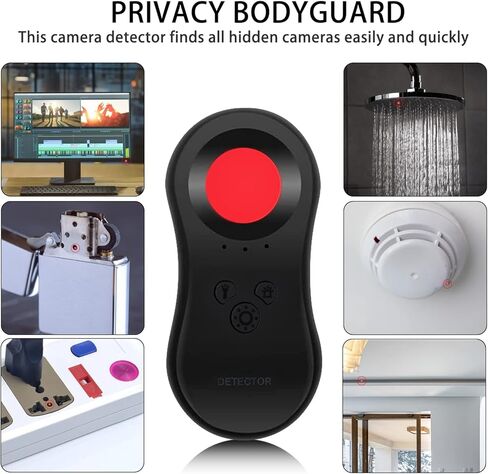 PAKESI Hidden Camera Detector,Pocket Sized Anti Spy Camera Finder Locates Hidden Camera,Chargeable Anti Theft Alarm with LED Flashlights for Home Office Travel -(Mini Black) in Kuwait