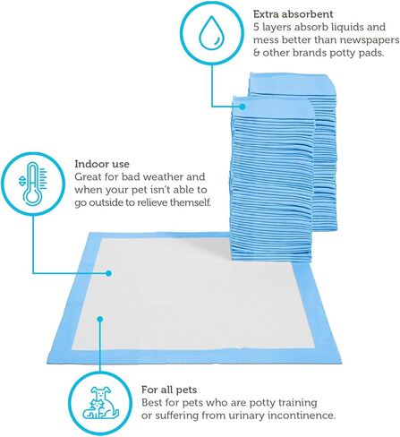 Puppy Pads Dog Pee Pad for Potty Training Dogs & Cats 22 x 22"- 100-Count Large in Kuwait