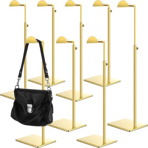 Maitys 8 Pack Gold Purse Display Stands Stainless Steel Adjustable Height Bags Display Rack Metal Handbag Display Holder Set for Home Store Boutique Counter Retail Floor Display Props Shelves in Saudi Arabia