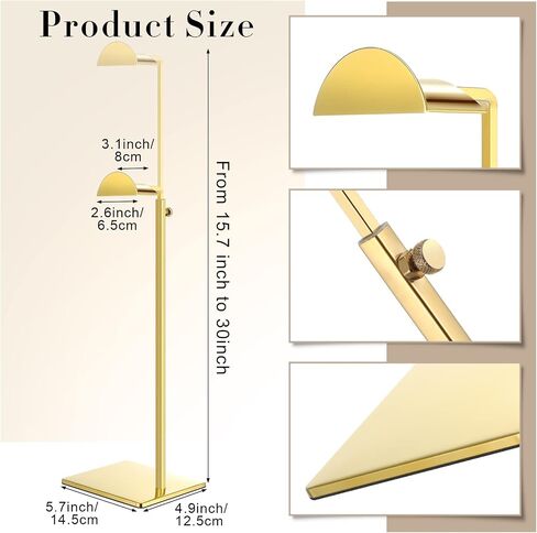 Maitys 8 Pack Gold Purse Display Stands Stainless Steel Adjustable Height Bags Display Rack Metal Handbag Display Holder Set for Home Store Boutique Counter Retail Floor Display Props Shelves in Saudi Arabia