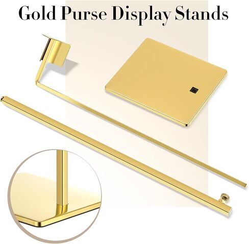 Maitys 8 Pack Gold Purse Display Stands Stainless Steel Adjustable Height Bags Display Rack Metal Handbag Display Holder Set for Home Store Boutique Counter Retail Floor Display Props Shelves in Saudi Arabia