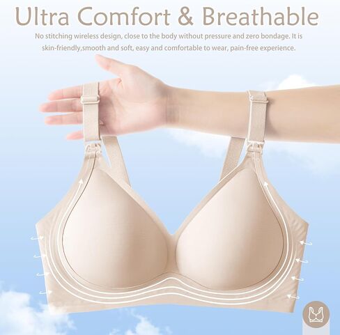 Nursing Bras for Breastfeeding Bras for Women Jelly Strip Support Maternity Bras for Pregnancy Comfortable Bralettes in Kuwait