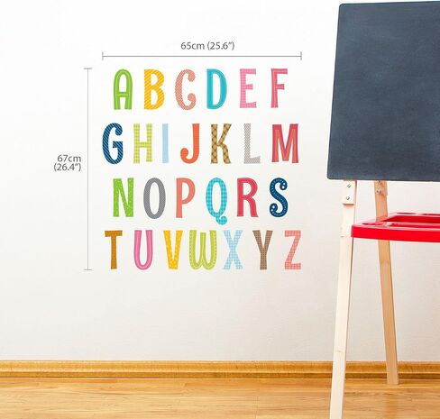 ديكواول ملصقات حائط للاطفال بتصميم حروف ابجدية كبيرة DA-1701A، ملصقات حائط قابلة للازالة للتقشير واللصق لغرفة الاطفال وغرفة النوم وغرفة المعيشة in Saudi Arabia