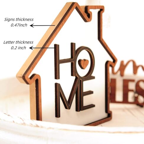 8 Pieces Farmhouse Tiered Tray Decor Set - Wooden Rustic Home Tier Tray Decorative Item for Sweet Home & Kitchen Table Party Decor in Kuwait