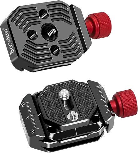 ديسفيو لوحة سريعة الفك 38 ملم، محول مشبك تثبيت كاميرا QR من خليط معدني من الالومنيوم مع فتحة برغي 1/4 انش الى 3/8 انش متوافقة مع كاميرا اركا-سويس القياسية ثلاثية القوائم in Kuwait