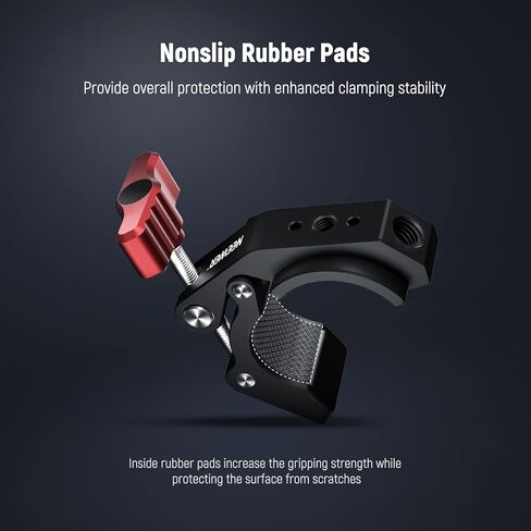 NEEWER Super Clamp with Cold Shoe and 1/4" 3/8" Threaded Holes, Max Load 4.4lb/2kg, Crab Shaped Camera Clamp Mount for Most Photography Accessories, Compatible with SmallRig Magic Arms, Black, ST84 in Kuwait