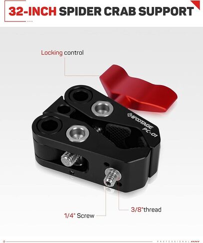 افووتاج حامل كاميرا PC-01، مشبك ثلاثي القوائم مع برغي 1/4 انش وخيط 3/8 انش، مشبك فائق للكاميرا متوافق مع جوبرو/كاميرا/لايتس/ماجيك ارمز، PC-01 in Kuwait