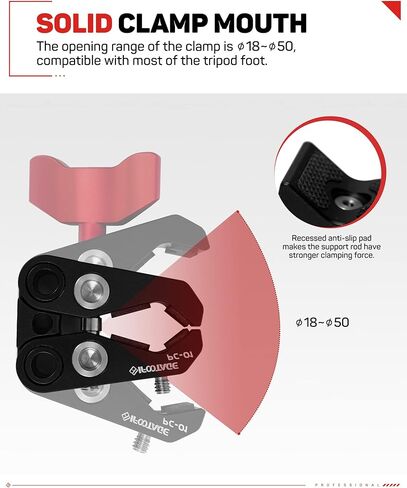 افووتاج حامل كاميرا PC-01، مشبك ثلاثي القوائم مع برغي 1/4 انش وخيط 3/8 انش، مشبك فائق للكاميرا متوافق مع جوبرو/كاميرا/لايتس/ماجيك ارمز، PC-01 in Kuwait