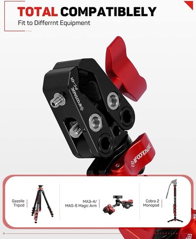 افووتاج حامل كاميرا PC-01، مشبك ثلاثي القوائم مع برغي 1/4 انش وخيط 3/8 انش، مشبك فائق للكاميرا متوافق مع جوبرو/كاميرا/لايتس/ماجيك ارمز، PC-01 in Kuwait
