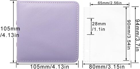 Mini Photo Album, White Photo Card Holder, 3-Ring PU Leather Kpop Photocards, 40 Pockets Photo Film Album for Fujifilm Instax Mini, Polaroid Film, Kpop Photocards (White) in Kuwait