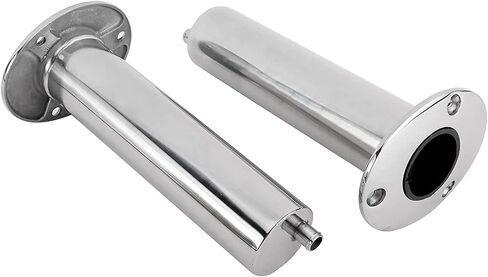 YaeMarine 2-Pack Heavy Duty Stainless Steel 316 Deluxe Rod Holders with Drain, Flush Mount Fishing Rod Pole Holders, 30 Degree /15 Degree/90 Degree in Saudi Arabia