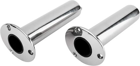 YaeMarine 2-Pack Heavy Duty Stainless Steel 316 Deluxe Rod Holders with Drain, Flush Mount Fishing Rod Pole Holders, 30 Degree /15 Degree/90 Degree in Saudi Arabia