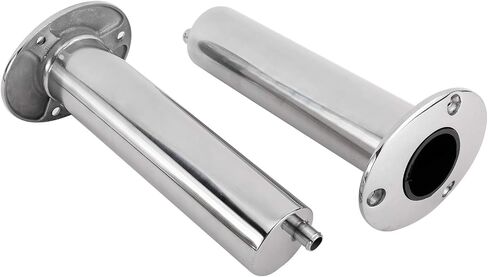 YaeMarine 2-Pack Heavy Duty Stainless Steel 316 Deluxe Rod Holders with Drain, Flush Mount Fishing Rod Pole Holders, 30 Degree /15 Degree/90 Degree in Saudi Arabia