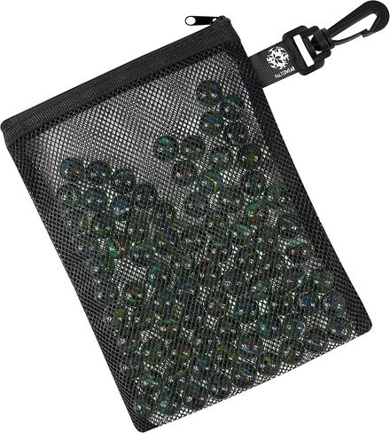 PALTERWEAR Mesh Zipper Bag with Clip - For Camping Outdoor Snorkeling - Set of 4 (Black, 10 x 15 inch) in Kuwait