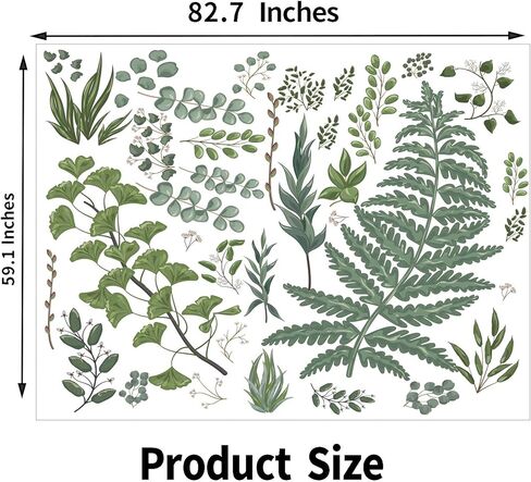 ARBINSON الأعشاب النباتية نسيج الجدار شنقا الطبيعة Wildfloral الربيع الأخضر الأبيض نسيج لغرفة النوم الجمالية النوم غرفة المعيشة ديكور المنزل (59.1 "× 82.7"، الأخضر والأبيض) in Kuwait