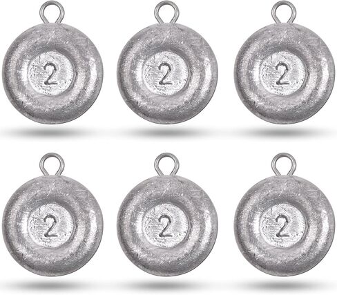 Coin Fishing Sinker Weights Round Flat Fish Weight Sinkers Saltwater for Bottom Fishing 1oz 2oz 3oz 4oz 5oz 6oz 8oz in Saudi Arabia