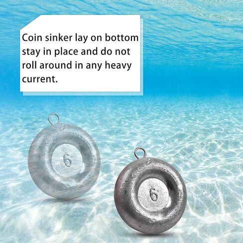 Coin Fishing Sinker Weights Round Flat Fish Weight Sinkers Saltwater for Bottom Fishing 1oz 2oz 3oz 4oz 5oz 6oz 8oz in Saudi Arabia