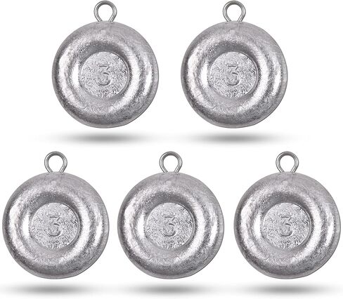 Coin Fishing Sinker Weights Round Flat Fish Weight Sinkers Saltwater for Bottom Fishing 1oz 2oz 3oz 4oz 5oz 6oz 8oz in Saudi Arabia