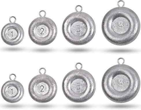 Coin Fishing Sinker Weights Round Flat Fish Weight Sinkers Saltwater for Bottom Fishing 1oz 2oz 3oz 4oz 5oz 6oz 8oz in Saudi Arabia
