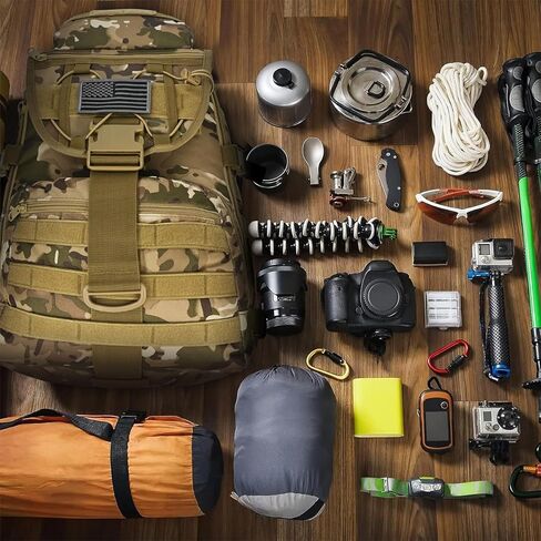 MIYCOO Military Tactical Backpack for Men, Large Waterproof Army Backpack & Assault Pack, Molle Bag 3 Day Bug Out Bag, Hiking & Hunting Rucksack, Police Backpack - 40L Camo Forest in Kuwait