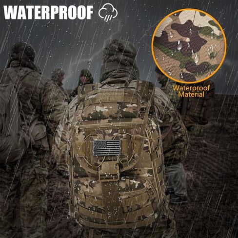 MIYCOO Military Tactical Backpack for Men, Large Waterproof Army Backpack & Assault Pack, Molle Bag 3 Day Bug Out Bag, Hiking & Hunting Rucksack, Police Backpack - 40L Camo Forest in Kuwait