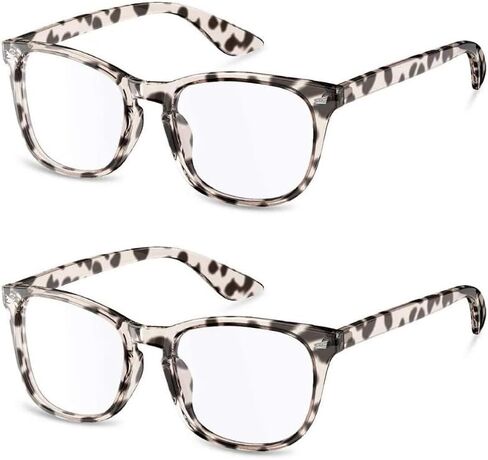 مجموعة نظارات Nother الزرقاء للنساء والرجال، نظارات زرقاء لحجب الضوء، نظارات شاشة الكمبيوتر، مضادة للوهج، نظارات تلفزيون، إطار مربع أنيق، مضادة لإجهاد العين (طباعة الفهد + طباعة الفهد) in Kuwait