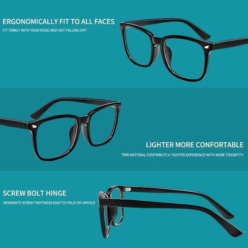 مجموعة نظارات Nother الزرقاء للنساء والرجال، نظارات زرقاء لحجب الضوء، نظارات شاشة الكمبيوتر، مضادة للوهج، نظارات تلفزيون، إطار مربع أنيق، مضادة لإجهاد العين (طباعة الفهد + طباعة الفهد) in Kuwait