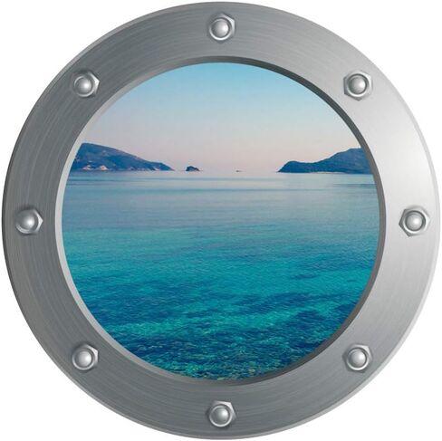 ملصق حائط BESPORTBLE جداري منظر الشاطئ، ملصق حائط ثلاثي الأبعاد قابل للإزالة على نافذة شاطئ البحر، ديكور فني للمنزل لغرفة النوم والحمام والحضانة وغسالة ستيكر in Kuwait