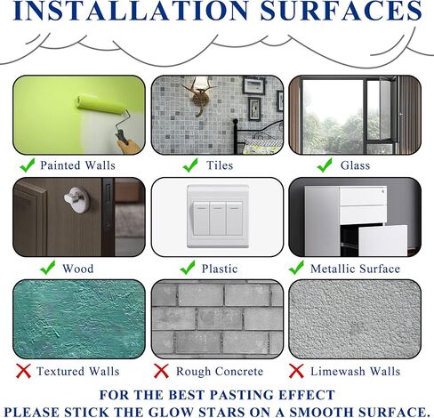 ملصقات تتوهج في الظلام - 633 قطعة من الملصقات ذاتية اللصق على شكل نجمة، ملصقات فلورسنت ثلاثية الأبعاد لغرفة نوم الأطفال وغرفة المعيشة لتزيين المنزل باللون البرتقالي in Kuwait