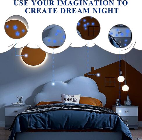 ملصقات تتوهج في الظلام - 633 قطعة من الملصقات ذاتية اللصق على شكل نجمة، ملصقات فلورسنت ثلاثية الأبعاد لغرفة نوم الأطفال وغرفة المعيشة لتزيين المنزل باللون البرتقالي in Kuwait