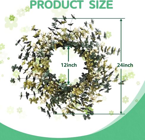 WFLUOLUO 24 inch Merry Christmas Wreaths for Front Door Decorated with Large Lucky Bow,Pine Needles,Pine Cones,Berry Clusters Outdoor Christmas Decorations Indoor for Home Wall Decor in Kuwait