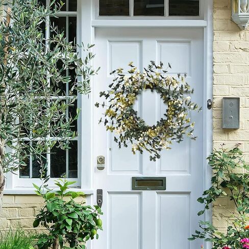 WFLUOLUO 24 inch Merry Christmas Wreaths for Front Door Decorated with Large Lucky Bow,Pine Needles,Pine Cones,Berry Clusters Outdoor Christmas Decorations Indoor for Home Wall Decor in Kuwait