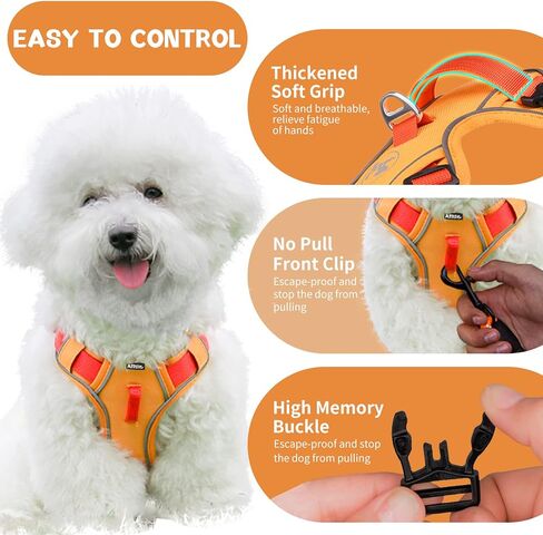 ايتل سرج متين مقاوم للماء للكلاب - مستلزمات الحيوانات الاليفة، سرج كلاب قابل للتعديل للمغامرات الخارجية مع شرائط عاكسة ومقبض ناعم سهل التحكم للكلاب الكبيرة والكبيرة جدًا، برتقالي مقاس L in Kuwait