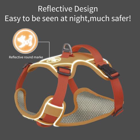ايتل سرج متين مقاوم للماء للكلاب - مستلزمات الحيوانات الاليفة، سرج كلاب قابل للتعديل للمغامرات الخارجية مع شرائط عاكسة ومقبض ناعم سهل التحكم للكلاب الكبيرة والكبيرة جدًا، برتقالي مقاس L in Kuwait