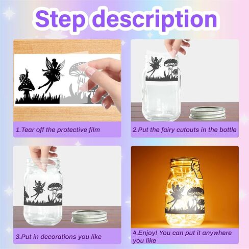 CREATCABIN 6Pcs Birds on Branches Silhouettes Mason Jar Decor Laser Cut Cardboard Scrapbook Cutouts Die Cuts Embellishments PVC for Crafting Lantern Jars Wall Painting window Glass Phones-No Sticker in Saudi Arabia