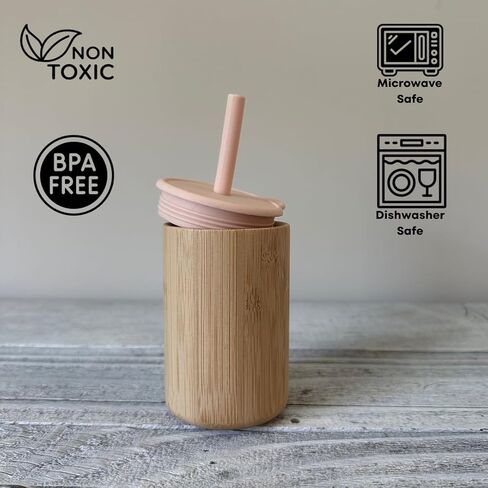 OliAli Bamboo Silicone Training Cup with Straw and Lid | Sippy Cup for Babies 6mo + and Toddlers | Baby Led Weaning | Drinking Cup for Kids (5 oz/Blue) (Green) in Saudi Arabia