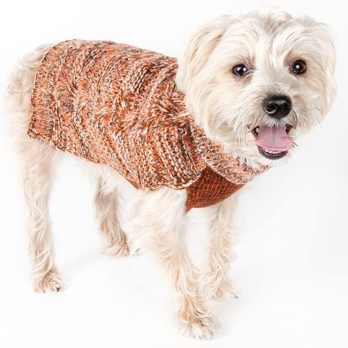 Pet Life ® Royal Bark Pet Sweater - Designer Heavy Cable Knitted Dog Sweater with Turtle Neck - Winter Dog Clothes Designed to Keep Warm in Saudi Arabia