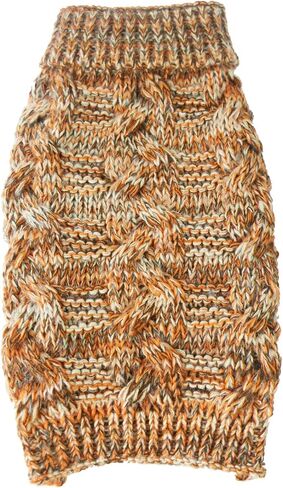 Pet Life ® Royal Bark Pet Sweater - Designer Heavy Cable Knitted Dog Sweater with Turtle Neck - Winter Dog Clothes Designed to Keep Warm in Saudi Arabia