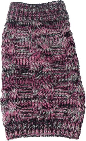 Pet Life ® Royal Bark Pet Sweater - Designer Heavy Cable Knitted Dog Sweater with Turtle Neck - Winter Dog Clothes Designed to Keep Warm in Saudi Arabia