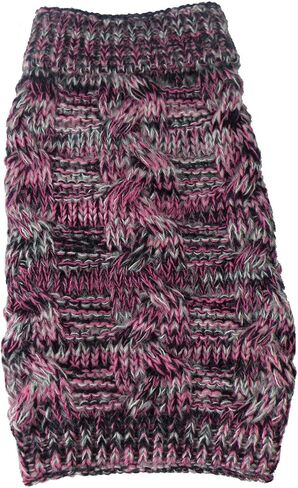 Pet Life ® Royal Bark Pet Sweater - Designer Heavy Cable Knitted Dog Sweater with Turtle Neck - Winter Dog Clothes Designed to Keep Warm in Saudi Arabia