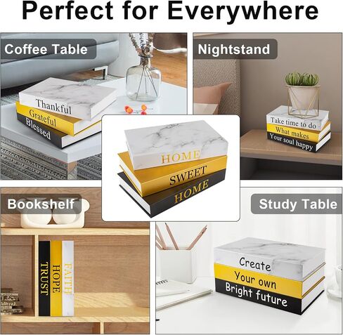 Decorative Books for Home Decor Set of 3 Stacked Books Decor Coffee Table Book shelf Décor Faux Books for Decoration Decor Book Box with Partition (Z111) in Saudi Arabia