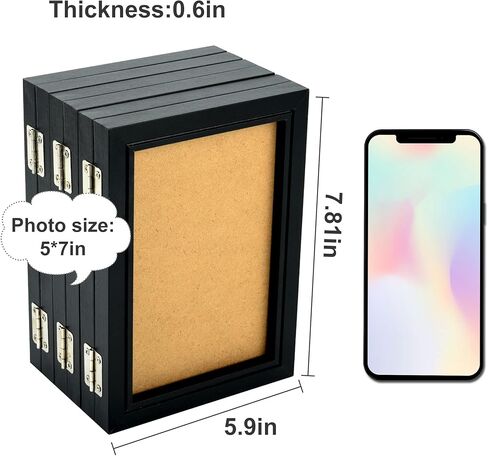 إطارات صور بمفصلات 6 قابلة للطي، إطار صور من الخشب الطبيعي عالي الوضوح مقاس 5 × 7 بوصة، إطار صورة قابل للطي، إطار أكريليك ريفي لسطح المكتب، مجموعة صور عائلية لعيد الأم، عيد الميلاد، (رمادي أزرق) in Kuwait