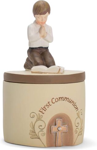 Dicksons First Communion Praying Girl Resin Stone 5 inch Keepsake Box in Saudi Arabia