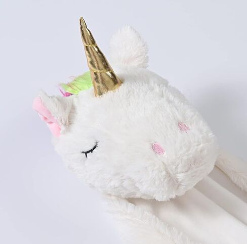 kavkas Baby Security Blanket Soft Comfort Warm Blanket with Plush Stuffed Animals for Boys and Girls, 30 Inch 2 Layer Pink Rabbit in Kuwait