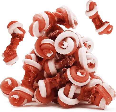 MON2SUN 2.5" Rawhide Free Dog Treats with Mixed Vegetables, Duck Wrapped Mini Knot Bones for Small Dogs, Healthy Dog Snakcs for Balanced Nutrition, 21.2oz in Saudi Arabia
