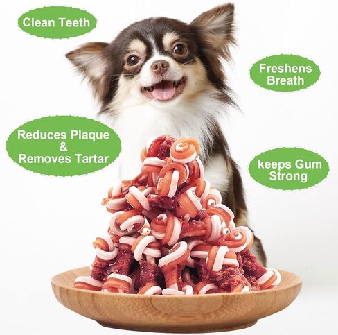 MON2SUN 2.5" Rawhide Free Dog Treats with Mixed Vegetables, Duck Wrapped Mini Knot Bones for Small Dogs, Healthy Dog Snakcs for Balanced Nutrition, 21.2oz in Saudi Arabia